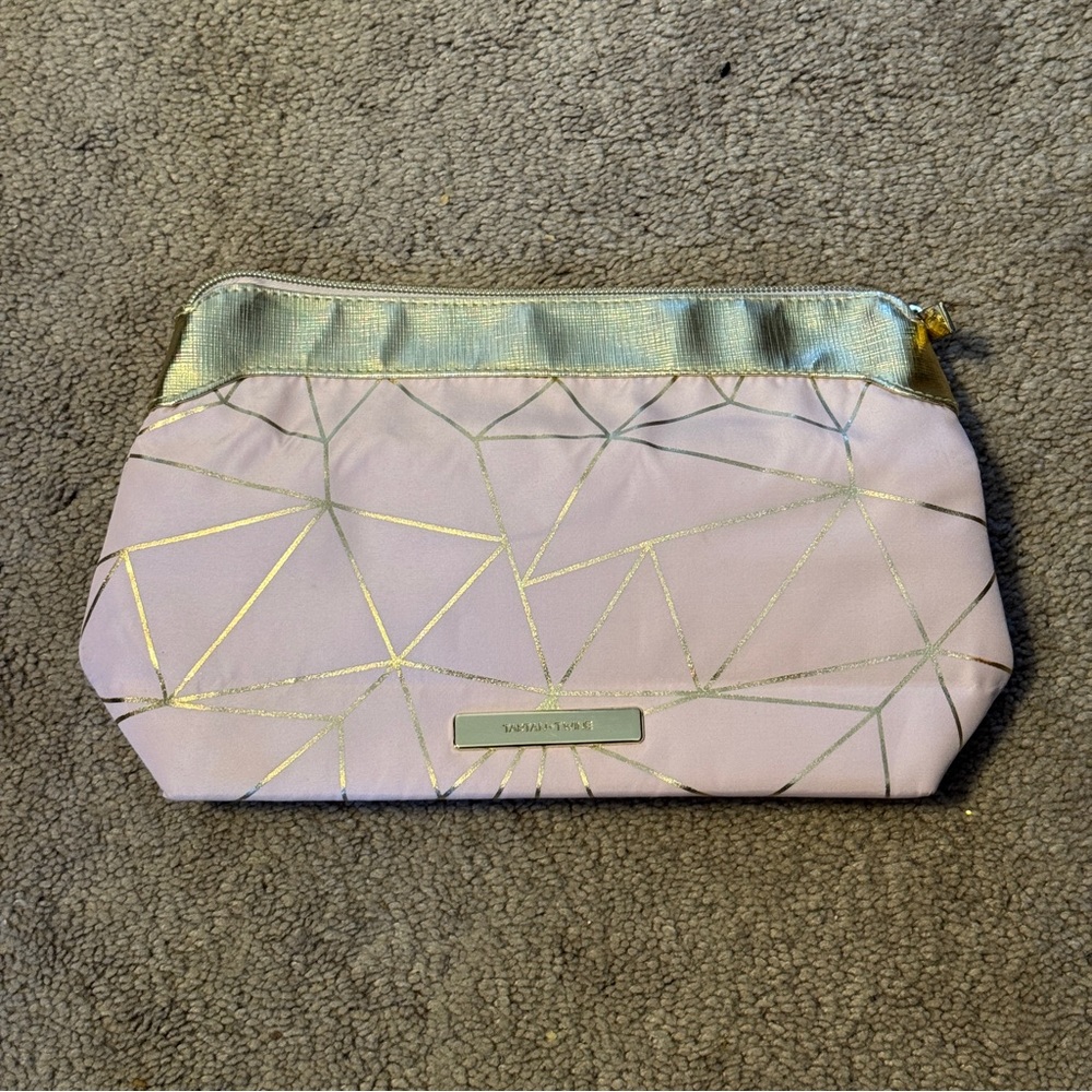 Tartan and Twine Gold Foil Pink Clutch